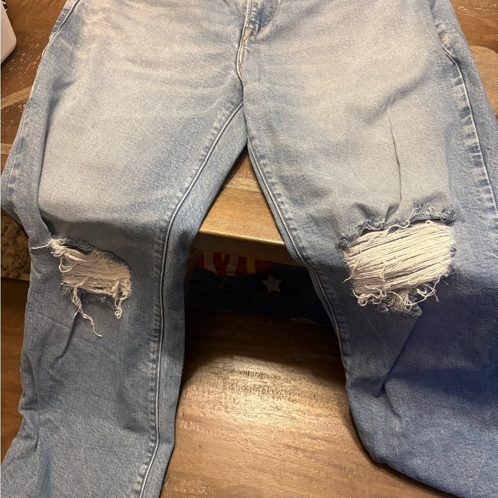 Womens Good American Distressed Jeans in Good Legs Straight